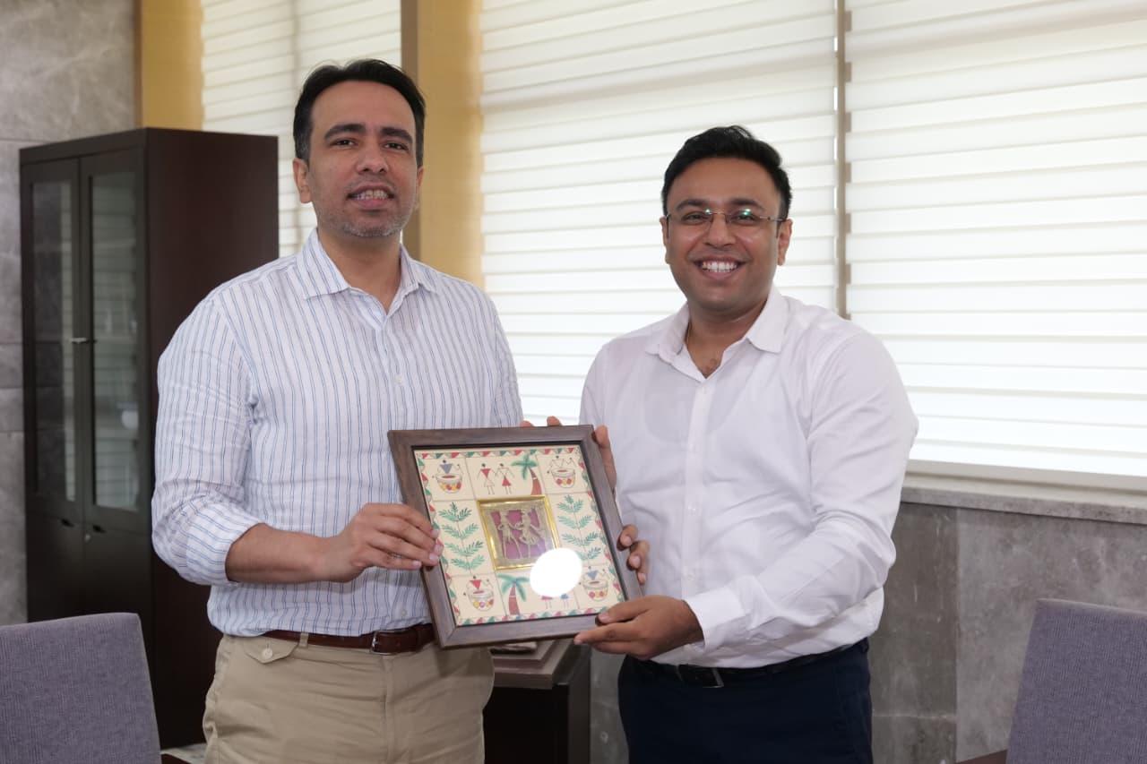 Pravin Kaushal with Shri Jayant Chaudhary at Kaushal Bhawan, New Delhi.