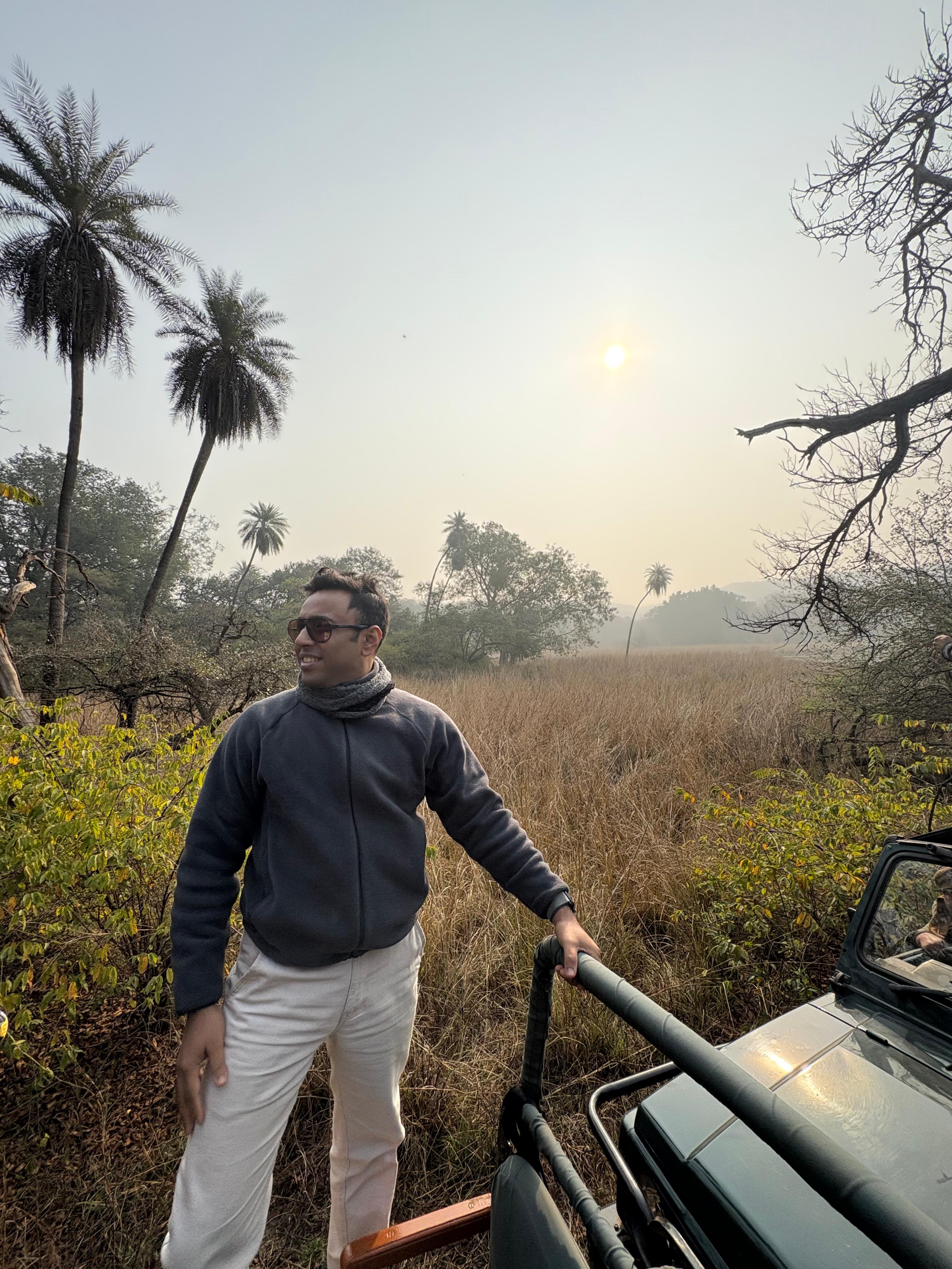 Pravin Kaushal on an early-morning safari drive